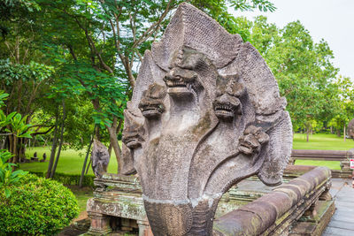 View of statue against trees