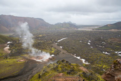 Scenic view of mountains against sky