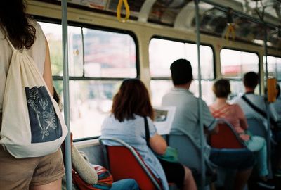 People traveling in tram