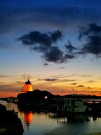 Scenic view of river during sunset