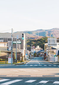 View of buildings against clear sky
