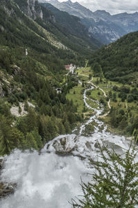 The toce waterfall in formazza valley