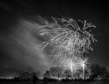 Low angle view of firework display