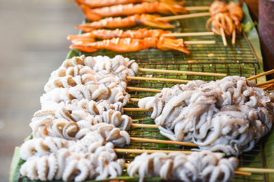 Close-up of meat for sale at market