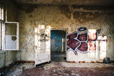 Graffiti inside abandoned house