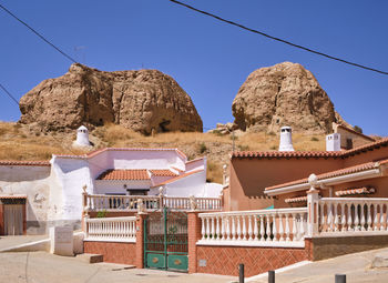 Built structures against clear sky