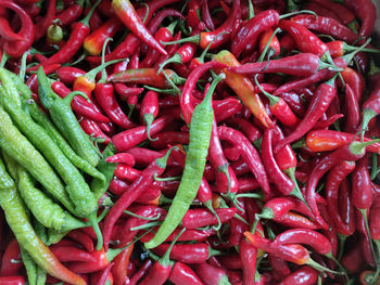 Full frame shot of red chili peppers