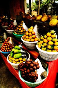 Fruits for sale at market stall