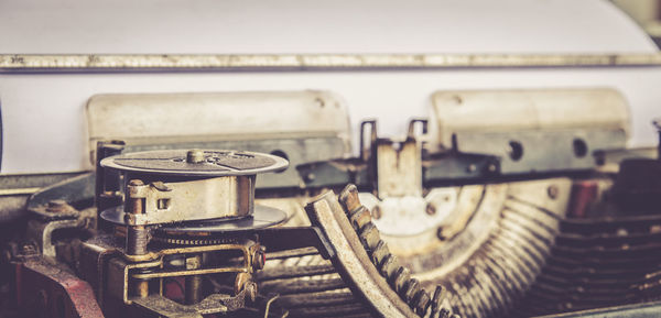 Close-up of typewriter