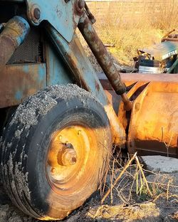 Close-up of abandoned truck