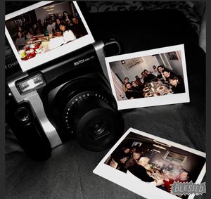 High angle view of camera on table