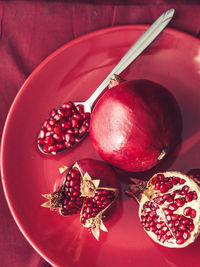 High angle view of food in bowl on table