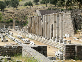 High angle view of cemetery