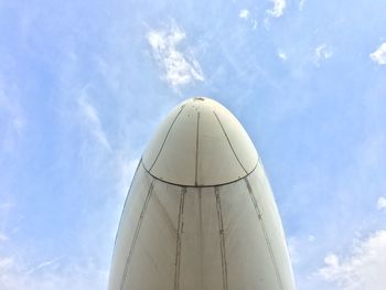 Low angle view of white building against sky