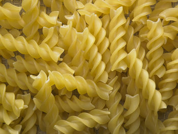 Close-up of fusilli pasta