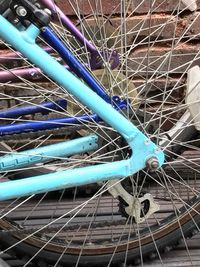 Close-up of blue wheel