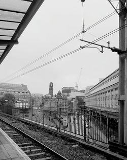 Railway tracks against sky