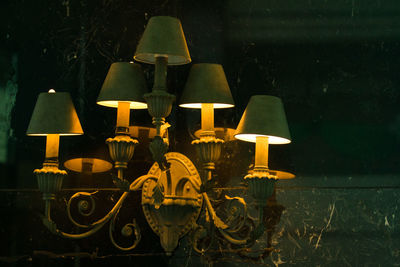 Close-up of electric lamp