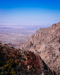 Scenic view of landscape against blue sky