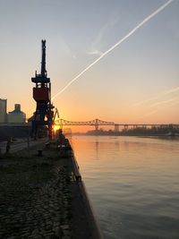 River against sky during sunset