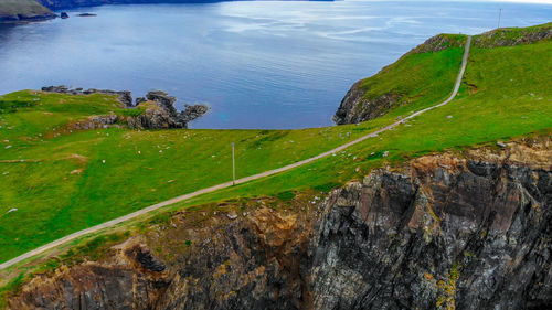 High angle view of sea shore