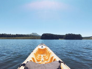 Scenic view of lake against clear sky