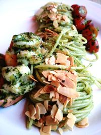 High angle view of meal served in plate