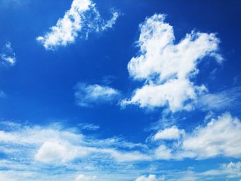 Low angle view of clouds in blue sky