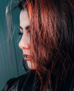 Close-up of woman looking away