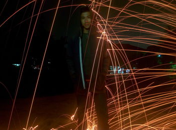 Light trails at night