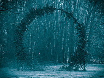 Scenic view of snow covered land