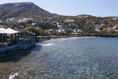 Mountain by sea at syros island