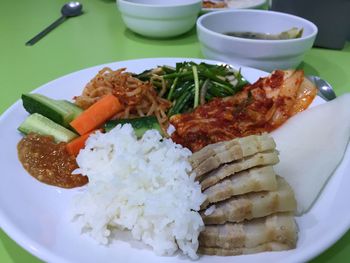 Close-up of served food