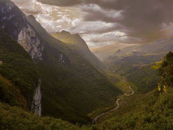 Scenic view of mountains against sky