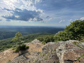 Scenic view of land against sky