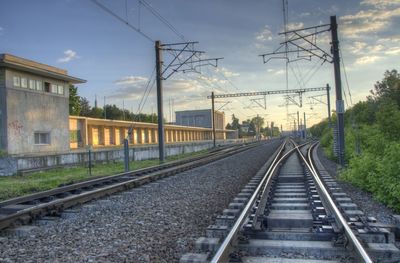 Railroad tracks on railroad track