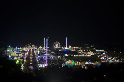 Illuminated cityscape at night