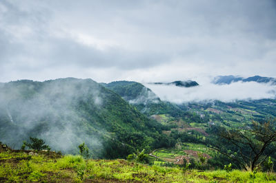 Scenic view of mountains against sky