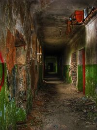 Illuminated corridor in building