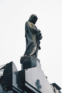 Low angle view of statue against clear sky