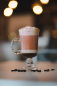 Close-up of coffee on table