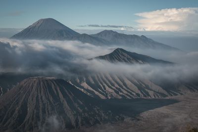 View of volcanic mountain range