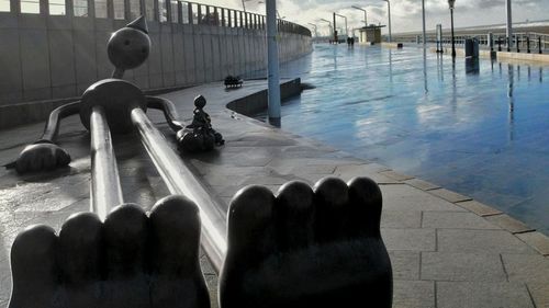 High angle view of people in swimming pool