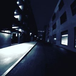 Empty road at night