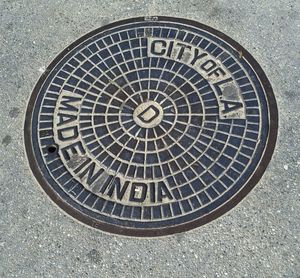 Close-up of manhole