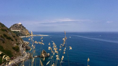 High angle view of sea against sky