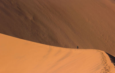 High angle view of sand dune