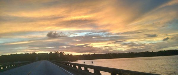 Empty road at dusk