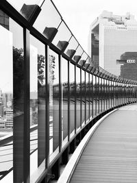 Bridge in city against sky