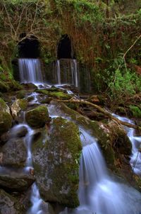 Scenic view of waterfall